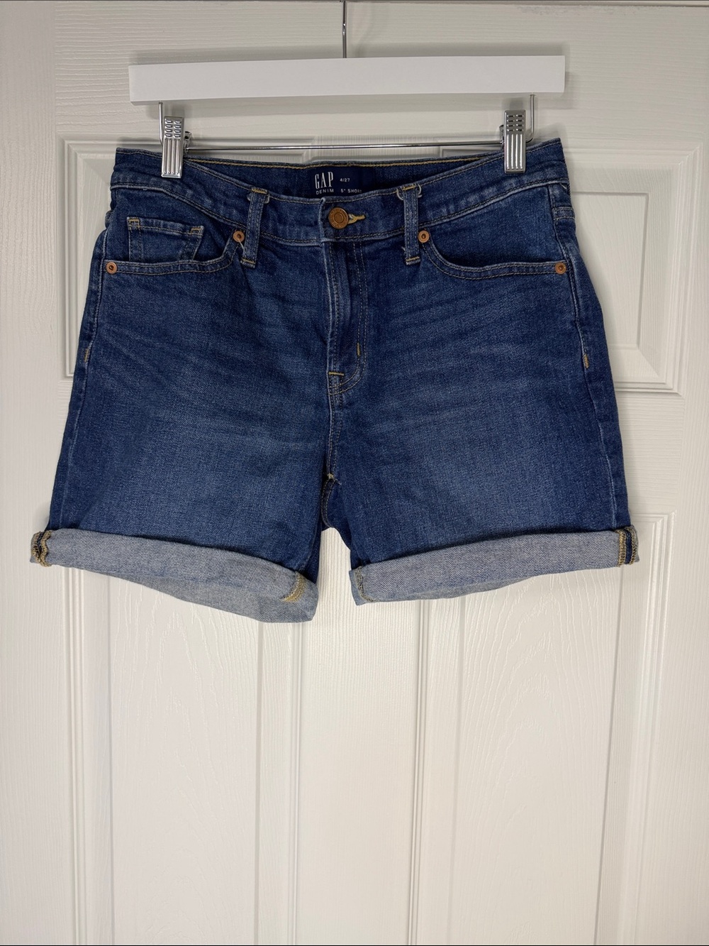 GAP Indigo Rolled Hem Denim Shorts